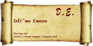 Döme Emese névjegykártya